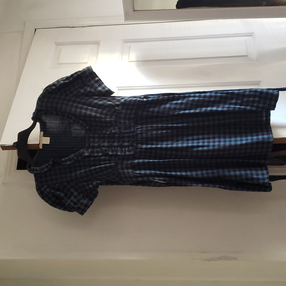 Blue and Black Plaid Dress